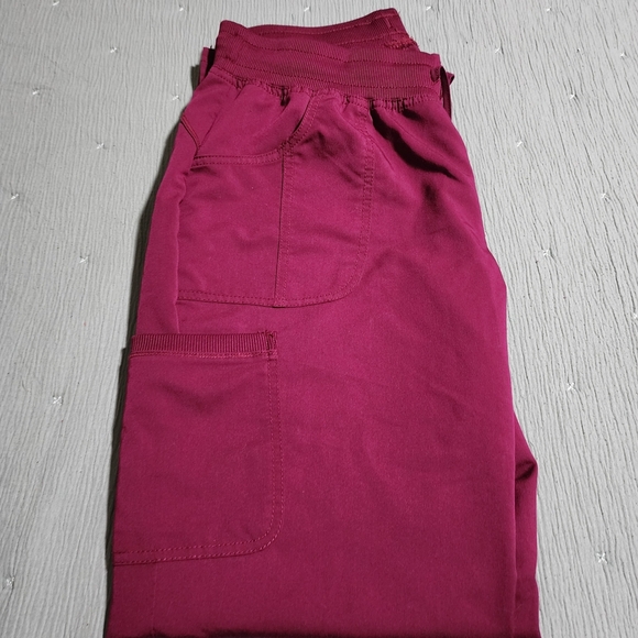 Scrubstar Drawstring Scrub Pants Stretch Burgundy Red Size Medium - Picture 4 of 9